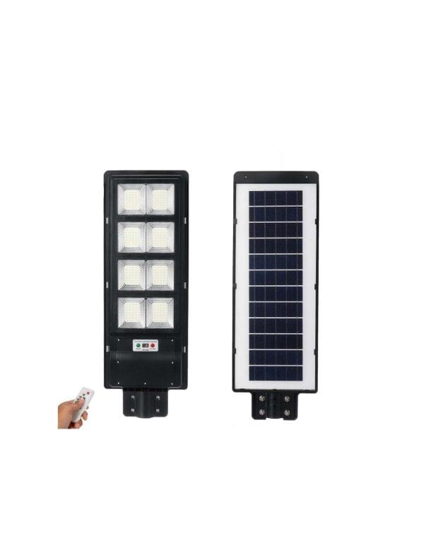 Lampa Solara LED 300W, Corp iluminat Jortan cu Incarcare Solara Panou Fotovoltaic + Telecomanda