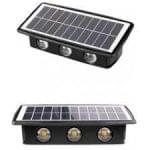 Lampa solara de perete, lumina bidirectionala, 6 LED-uri