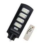 Lampa stradala 120W, cu panou solar, senzor lumina, telecomanda si suport