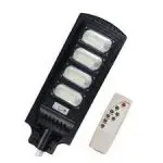 Lampa stradala 120W, cu panou solar, senzor lumina, telecomanda si suport