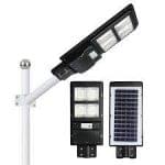 Set 2x Lampa Solara LED 60W , Corp Iluminat cu Incarcare Solara Panou Fotovoltaic + telecomanda