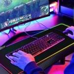 Mouse Pad gaming cu iluminare RGB Led 80 x 40 negru ,pentru birou