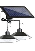 Set panou solar cu 2 becuri LED cu aplica, telecomanda, 50W