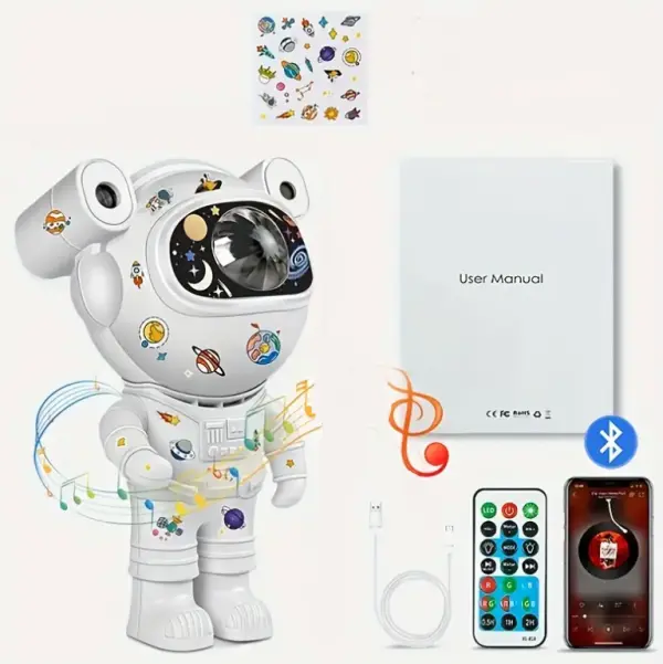 Proiector Astronaut, cu stickere autoadezive, conexiune Bluetooth