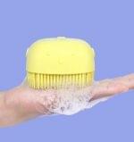 Burete de baie din silicon Mini Soft Brush, cu rezervor pentru gel de dus / sampon