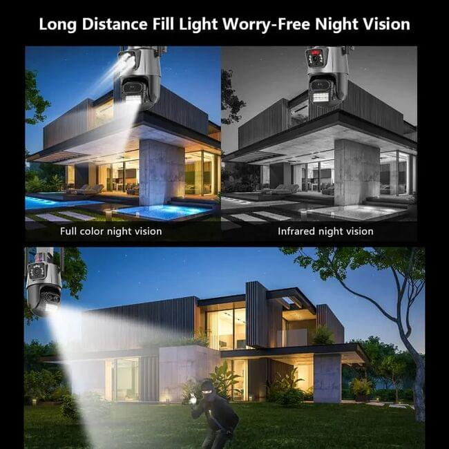 Camera de supraveghere dubla 4G, exterior/interior, Ultra HD, rotire, comunicare bidirectionala, alarma, senzor miscare - imagine 5