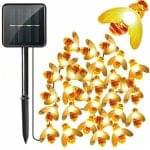 Instalatie solara cu 50 albinute LED - Alb cald