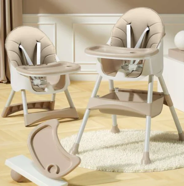 Scaun de masa 2in1 bebe, reglabil si pliabil, piele PU, roti cu frana MARO