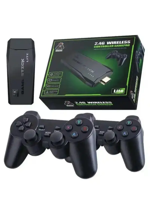 Consola wireless , 1Tech SH-G02, 10.000 de jocuri incorporate, doua joystick-uri wireless, 4K, 2,4 GHz, negru