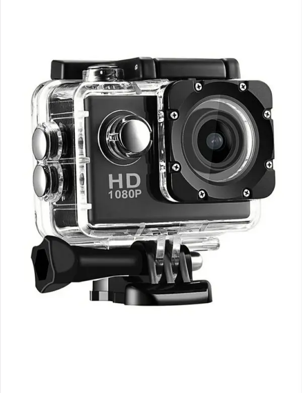 Camera Sport Full HD 1080p, cu accesorii de prindere pentru bicicleta si casca