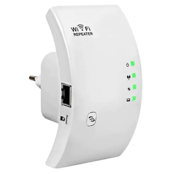 Amplificator de semnal Wifi, 2.4Ghz, 300 Mbps, raza de actiune 100m, priza LAN, alb