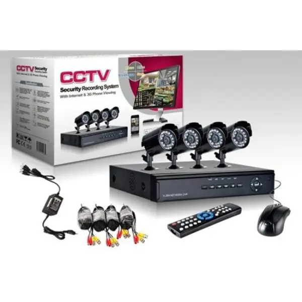 Sistem Semi Profi -DVR cu 4 camere de supraveghere pentru interior sau exterior