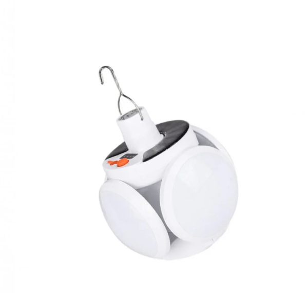 Lampa Solara Pliabila, 5 Moduri iluminare, Impermeabila, Alba, prindere cu Carlig