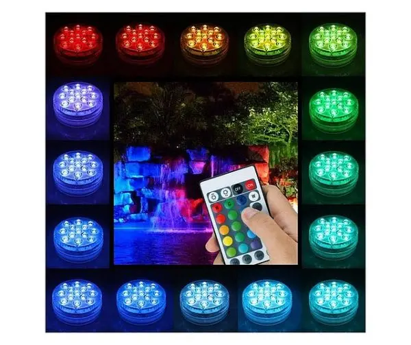 Set 4 LED subacvatice ambientale cu telecomanda