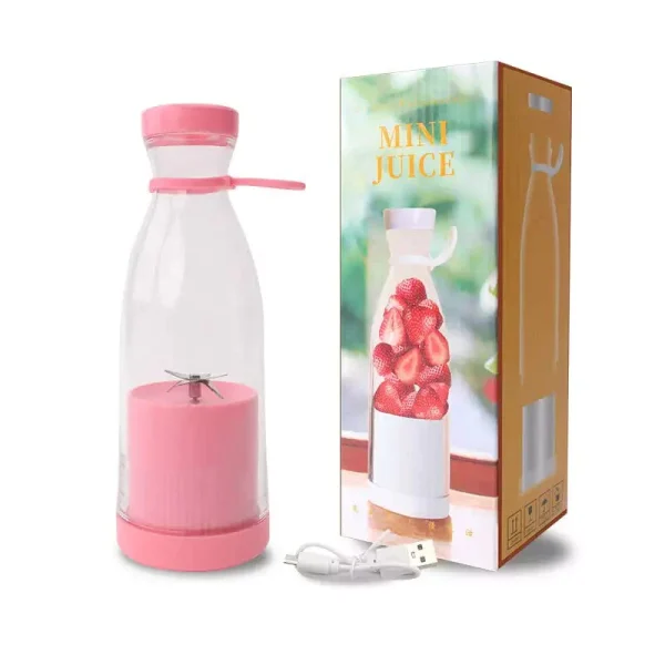 Mini Blender Portabil - Smoothie & Shake, 13 Utilizari/Incarcare, 4 Lame , USB, 300 ml