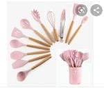 Set 13 ustensile de bucatarie, Antiaderente, Silicon,