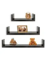 Set 3 rafturi etajere, culoare wenge