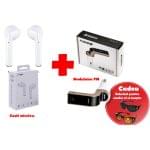 Super Auto Casti wireless i7s si Modulator FM Bluetooth G7 + Cadou Ochelari de condus zi/noapte HD