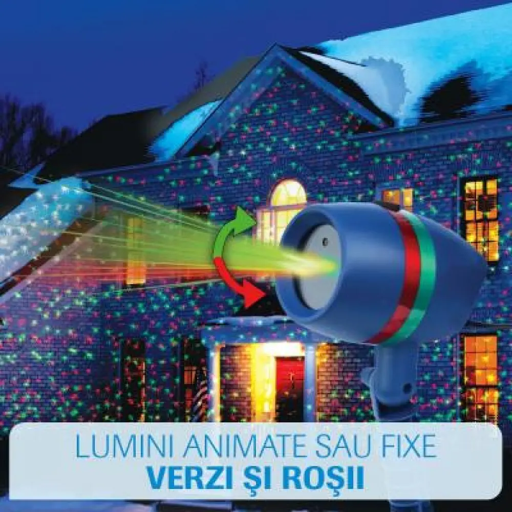 Proiector laser multicolor pentru exterior/interior, rezistent la apa