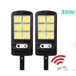Set 2xLampa solara Tip stradala 150 Led cu panou solar , senzor de miscare si telecomanda