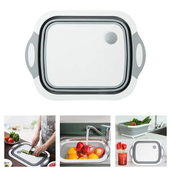 Tocator 3 in 1 multifunctional, pliabil, scurgator, uscator pentru alimente