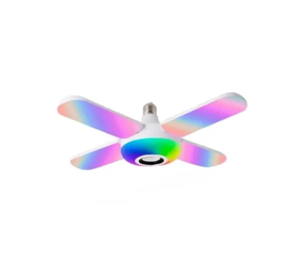 Bec cu 4 brate cu lumina multicolora - cu functie muzicala prin bluetooth, telecomanda inclusa