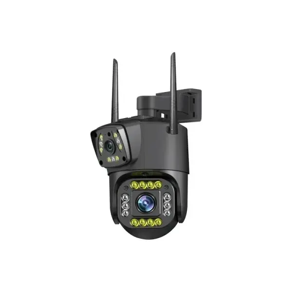 Camera de supraveghere dubla 4G, exterior/interior, Ultra HD, 5X zoom, rotire, comunicare bidirectionala, alarma, senzor miscare