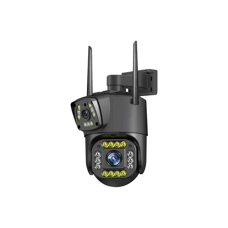 Camera de supraveghere dubla 4G, exterior/interior, Ultra HD, rotire, comunicare bidirectionala, alarma, senzor miscare