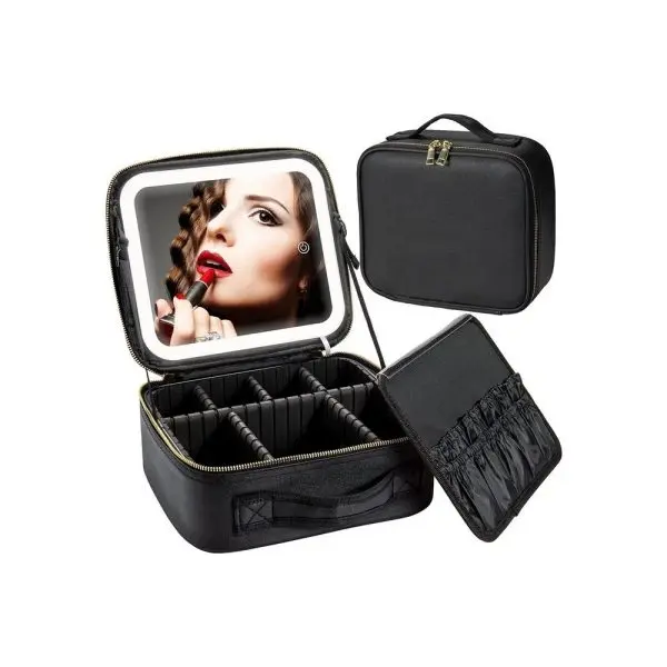 Geanta Cosmetica Pentru Make-up cu Oglinda LED