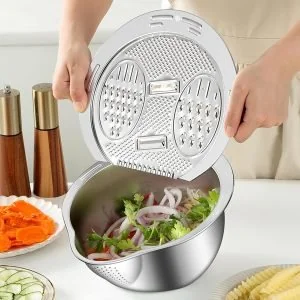 Set 3 in1 Razatoare Strecuratoare Cu Sita Si Bol  Diametrul de 28 cm