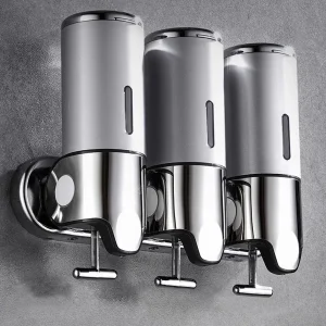 Set dispenser gel de dus, sampon, sapun lichid, balsam sau conditioner pentru baie,  3 X 500 ml