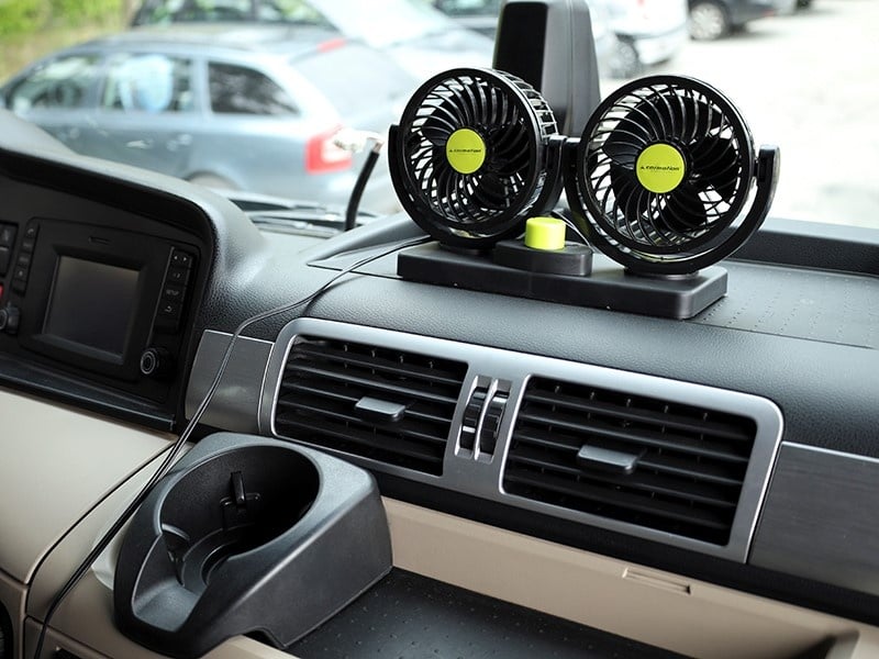 Ventilator Auto Dublu, 10W, 2 Trepte de Viteza, Rotire 360°, Silentios - imagine 5