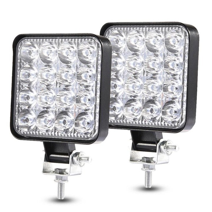 Set 2  Proiector LED TIR /AUTO 16 LED 48 WATT 9V-36V