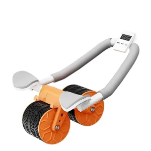Rola abdominala cu suport pentru coate, , portocalie si gri, cu timer, set cu saltea de genunchi